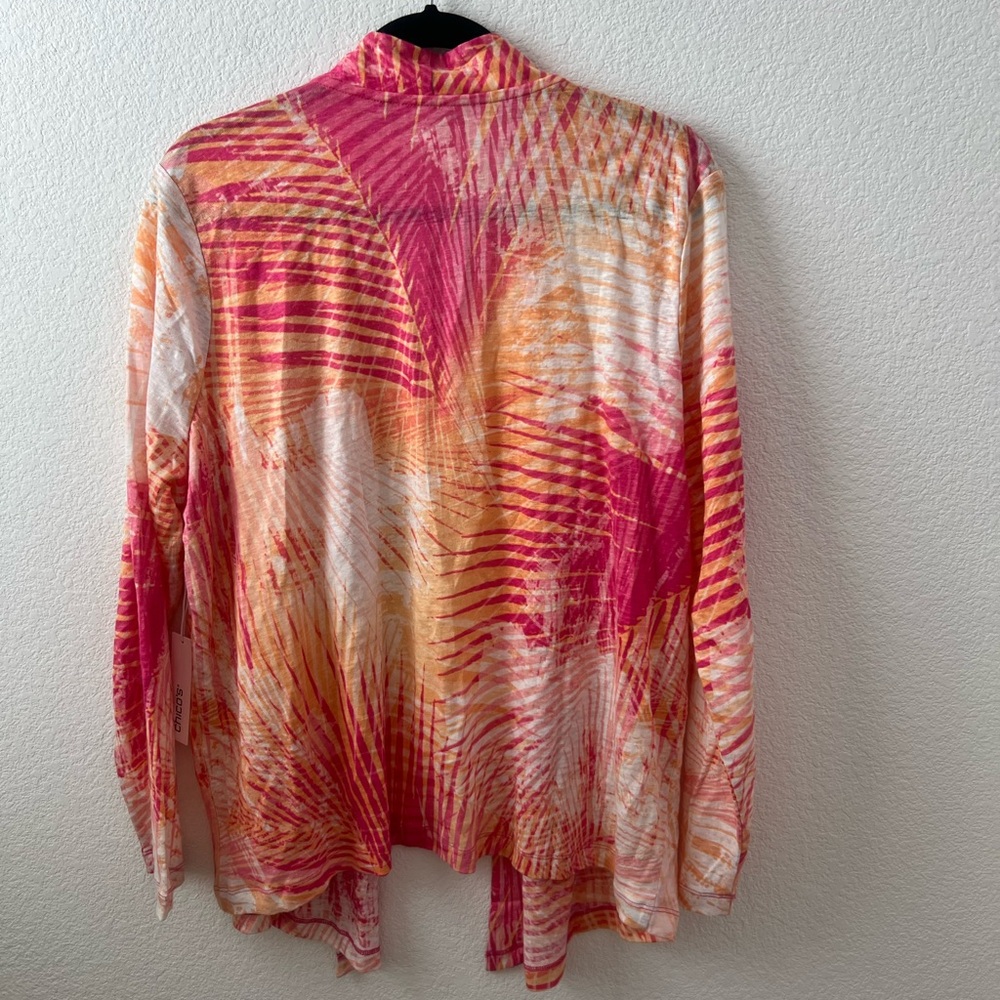 NEW Chico's Vibrant Multicolor light duster top - Picture 5 of 8